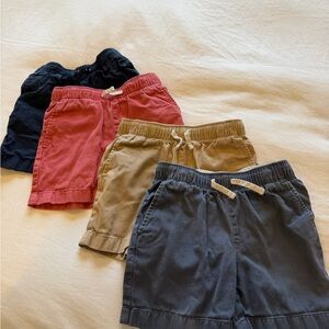 Crewcuts Four-Pack Pull-On Shorts in Dark Navy, Red, Tan and Blue
